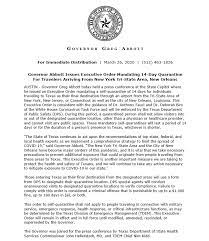 The abbott government was the federal executive government of australia led by the 28th prime minister tony abbott. Gov Greg Abbott On Twitter Issuing An Executive Order That Mandates A 14 Day Quarantine For People Traveling To Texas As Their Final Destination Through An Airport From New York New Jersey Connecticut