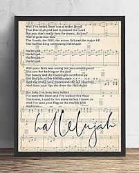 The holes in his hands, his feet and side. Amazon Com Erolrail Hallelujah Wall Art Lyrics Art Song Poster Print Home Decor Lyrics Quotes Print 12x10 In Framed Posters Prints