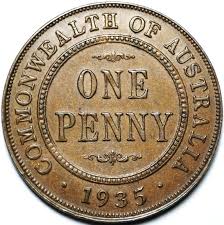 1935 Australian Penny Tdk Apdc Resource Website