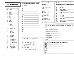 French Numbers 1 60 Cover Work Apprendre Le Francais Apprendre France