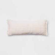Maybe you would like to learn more about one of these? Buy Oversized Cotton Textured Striped Lumbar Throw Pillow With Fringe Cream Threshold Online In Poland 80606684