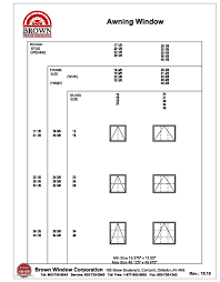 Awning Window Size Chart From Brown Window Corporation