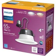 Halo ra 5 and 6 in. Philips Warm Glow 4 In Retrofit Ic Non Ic Rated White Led Recessed Light Kit Hills Flat Lumber
