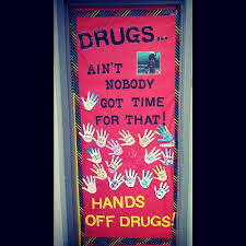 To make this door decoration you will first have to print out cds and have students decorate them as they like. Red Ribbon Week Classroom Door Decor For Middle School Drug Awareness Red Ribbon Week Red Ribbon Drug Free Door Decorations