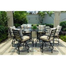 However, the height is perfectly set at ideal levels for conversations. Every Season Steel 8 Piece Swivel Bar Height Patio Dining Set Walmart Com Walmart Com
