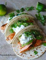 Maybe you would like to learn more about one of these? Salmon Tacos With Jalapeno Cream Salmon Dishes Salmon Recipes Fish Recipes
