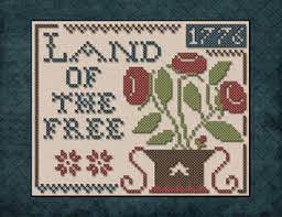 Completed pattern will look beautiful both in a frame and as a charming addition to pockets on. Little House Needleworks Land Of The Free Cross Stitch Pattern 123stitch