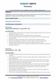 The following resume template can be used for job description: Postmaster Resume Samples Qwikresume
