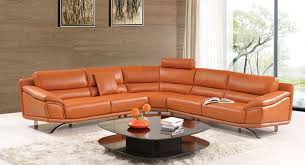 6 or 12 month special financing available. Matilda 533 Leather Sectional Sofa Orange Matisseco