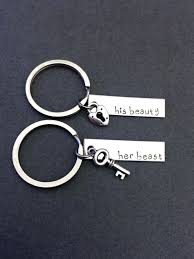 While this isn't as easy as other gifts, it's cheap to make. Boyfriend Gift His Beauty Her Beast Couples Keychains Couples Gift Anniversary Gift Couple Gifts Girlfriend Gifts Boyfriend Gifts