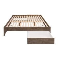 Sha cerlin 14 inch queen size metal platform bed frame with wooden headboard and footboard, mattress foundation / no box spring needed, large. Prepac Select 4 Post Platform Bed 2 Drawers Drifted Gray King Dbsk 1302 3k Rona