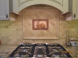 Kitchen Tiled Backsplash With Handcrafted Rabbit Tile As An Decorative Accent Kitchen Tiles Backsplash Backsplash Backsplash Mural