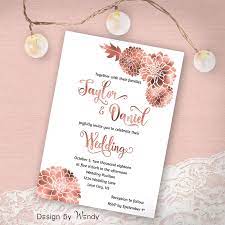 Rose Gold Wedding Invitation With Dahlias Elegant Wedding Invitation With Rose Wedding Invitation Background Wedding Invitations Rose Gold Wedding Invitations