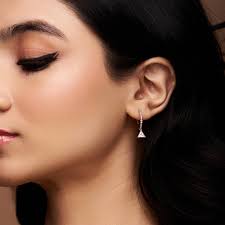 Feather Shaped Diamond Earrings