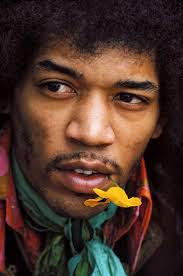 Jimi Hendrix with flower (1967)