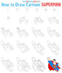 Draw its big face and stomach which makes it look cute also. How To Draw Cartoon Superman How To Draw Easy