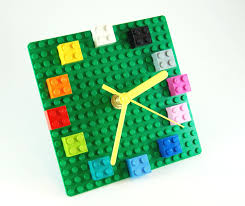 Lego Plate Clock With Colorful Bricks Fun Home Accessory Geek Decor 34 00 Via Etsy Lego Craft Lego Room Legos