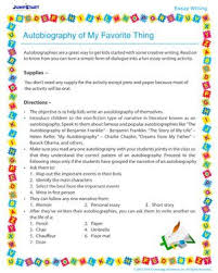 Autobiography Of My Favorite Thing Free Essay Writing Activity For Kids Writing Activities Autobiographies For Kids Autobiography Writing