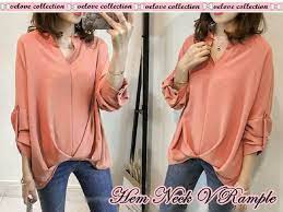 Maybe you would like to learn more about one of these? Baju Kemeja Wanita Kerah V Model Terbaru Modern Ryn Fashion