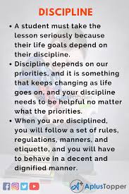 Contrary to common belief, building self discipline does not mean being. 10 Lines On Discipline For Students And Children In English A Plus Topper