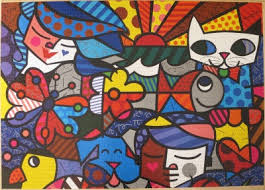 Romero britto é um artista pop que usa cores vibrantes e estampas fortes, com uma linguagem de esperança e felicidade. 5000 Brittos Garden Jigsaw Wiki