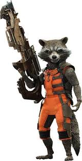 Quem apostaria num filme sobre humanos multicoloridos e um guaxinim falante? Guardians Of The Galaxy Rocket Raccoon Escala 1 6 Hot Toys