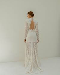 Aurora Long Sleeves Lace Wedding Dress Open Back Lace Dress Etsy Ireland
