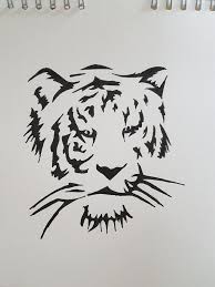 Tiger Art Pen Beginner Black And White Tiger Art Tiger Drawing Art