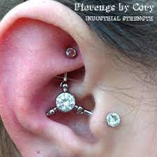 Rook Tragus Conch Project With Conduction Pieces From Industrial Strength Earings Piercings Cool Ear Piercings Unique Ear Piercings