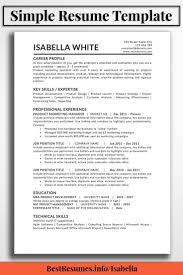 Simple Resume Template Isabella White Bestresumes Info Simple Resume Template Simple Resume Teacher Resume Template
