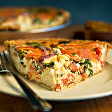 Mediterranean Veggie Quiche At Grand Traverse Pie Co Tomato Spinach Roasted Red Pepper Red Onion Feta Cheese Egg And Cream Ba Pie Company Quiche Pot Pie