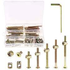 Buy Keadic 100pcs M6 40 50 60 70 80mm Baby Bed Screws Hardware Replacement Kit Hex Socket Head Cap Screws Nuts For Furniture Cots Beds Crib 1 Hex Key For Free Zinc Plated High Speed
