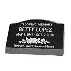 Premium Single Slant Granite Headstone with Rose Carving