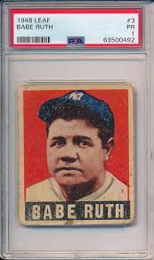 Babe Ruth 1948 Leaf # 3 PSA 1 Very Nice Card