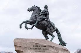 The white nights of summer illuminate a city of fallen grandeur whose beautiful palaces and stately avenues speak of a different age, when leningrad was known as st petersburg. The Bronze Horseman Monument In St Petersburg Russia Stock Photo Picture And Royalty Free Image Image 104985943