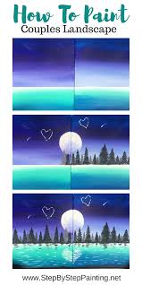 Couples Painting Step By Step Tutorial Free Online In 2020 Couples Canvas Painting Canvas Art Painting Canvas Painting Tutorials