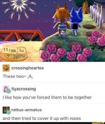 I Like How You Ve Forced Them To Be Together And Then Tried To Cover It Up With Roses Ifunny Animal Crossing Funny Animal Crossing Memes Animal Crossing Game