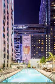 Courtyard By Marriott And Residence Inn La Live Los Angeles Ca Gbd Architects Photo Josh Partee Outdoor Pool Living In La Hotel Concept