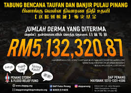 Menteri kewangan, lim guan eng, berkata pihaknya akan terus mengumumkan jumlah kutipan tabung berkenaan pada setiap hari. Berita Terkini Kutipan Derma Tabung Bencana Taufan Dan Banjir Pulau Pinang Dap Pulau Pinang