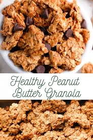 This Healthy Peanut Butter Granola Recipe Makes The Easiest Homemade Granola Filled With Chunky Cl Granola Healthy Granola Recipe Healthy Easy Homemade Granola