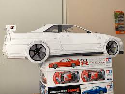 My take on the R34 Skyline GT-R in form of Paper. Construction started  around May 2019. Destroyed in late September the same year. : rpapercraft