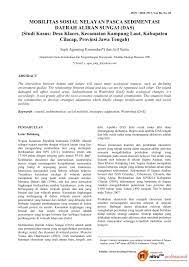 Maybe you would like to learn more about one of these? Pdf Mobilitas Sosial Nelayan Pasca Sedimentasi Daerah Aliran Sungai Das Studi Kasus Desa Klaces Kecamatan Kampung Laut Kabupaten Cilacap Provinsi Jawa Tengah
