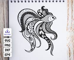 Download Clip Art Art Collectibles Gold Fish Svg Floral Fish Svg Fish Svg Mandala Svg Fish Lover Svg Flourish Svg Cut File Cricut Floral Gold Fish Svg Silhouette