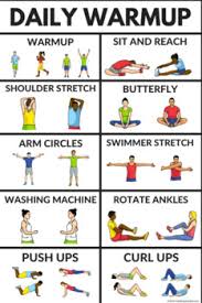 Pe Class Daily Warmup Poster 9 Different Variations One Song Workouts Kid Workout Routine Pe Class