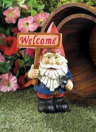 As the sun sets and dusk settles in, his adorable teal hat will begin to glow! Welcome Gnome Solar Statue Gnomelands