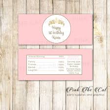 Customize party favors & accessories at personalizationmall.com. 30 Candy Bar Wrappers Princess Blush Pink Gold Birthday Baby Shower Pink The Cat