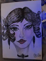 Today was portraits in a medium of choice: we had pencil, watercolour,  acrylics @ oil pastels: