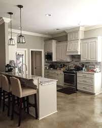 The Wall Color Is Benjamin Moore Revere Pewter Hc 172 The Cabinets Are Benjamin Moore Edgecomb Revere Pewter Kitchen Trendy Farmhouse Kitchen Kitchen Colors