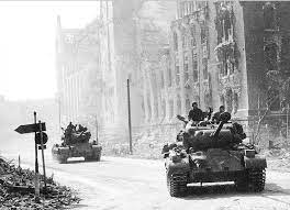 In april, allied forces pushed through the german defensive line in italy. Two American M26 Pershing Tanks Drive Thru Magdeburg Germany 1945 M26 Pershing Pershing History War