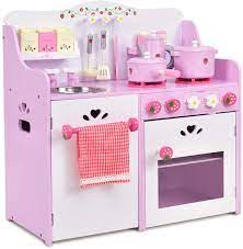 Check spelling or type a new query. Amazon Com Costzon Kids Kitchen Playset Wooden Cookware Pretend Cooking Food Set Toddler Gift Toy 24 4 Height Pink Toys Games